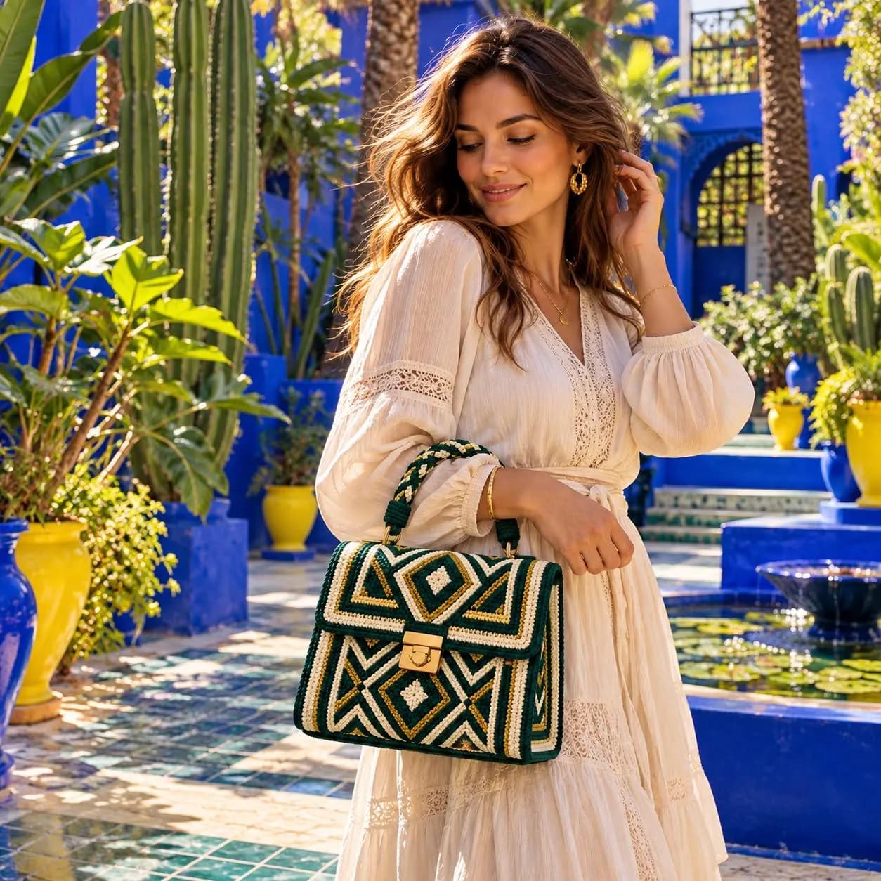Handmade Crochet Bag Moroccan Pattern PDF, Geometric Handbag Design, Digital Download - photo 3