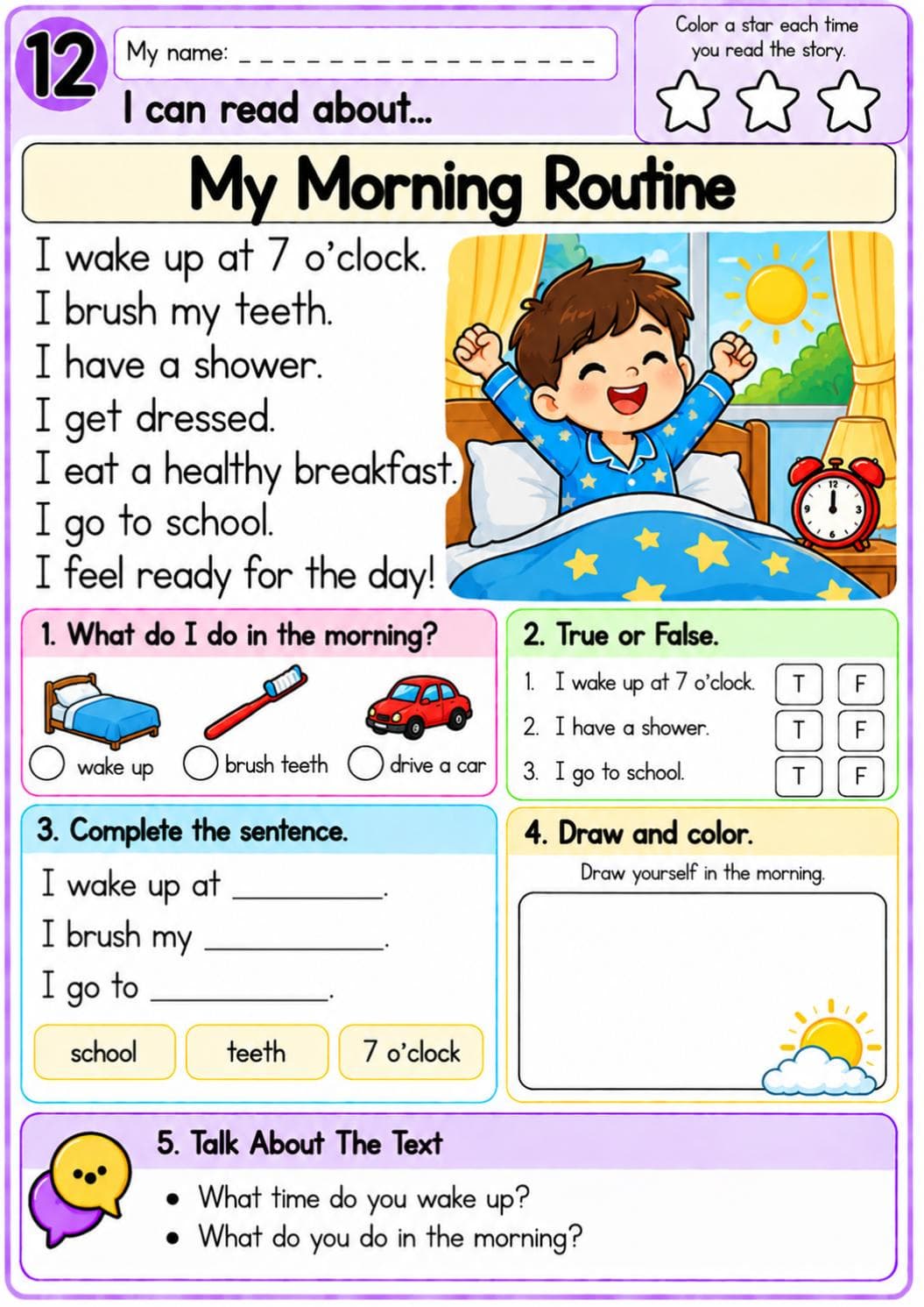 Kindergarten Reading Comprehension Worksheets, 20 Printable A4 PDF (Digital Download) - photo 5