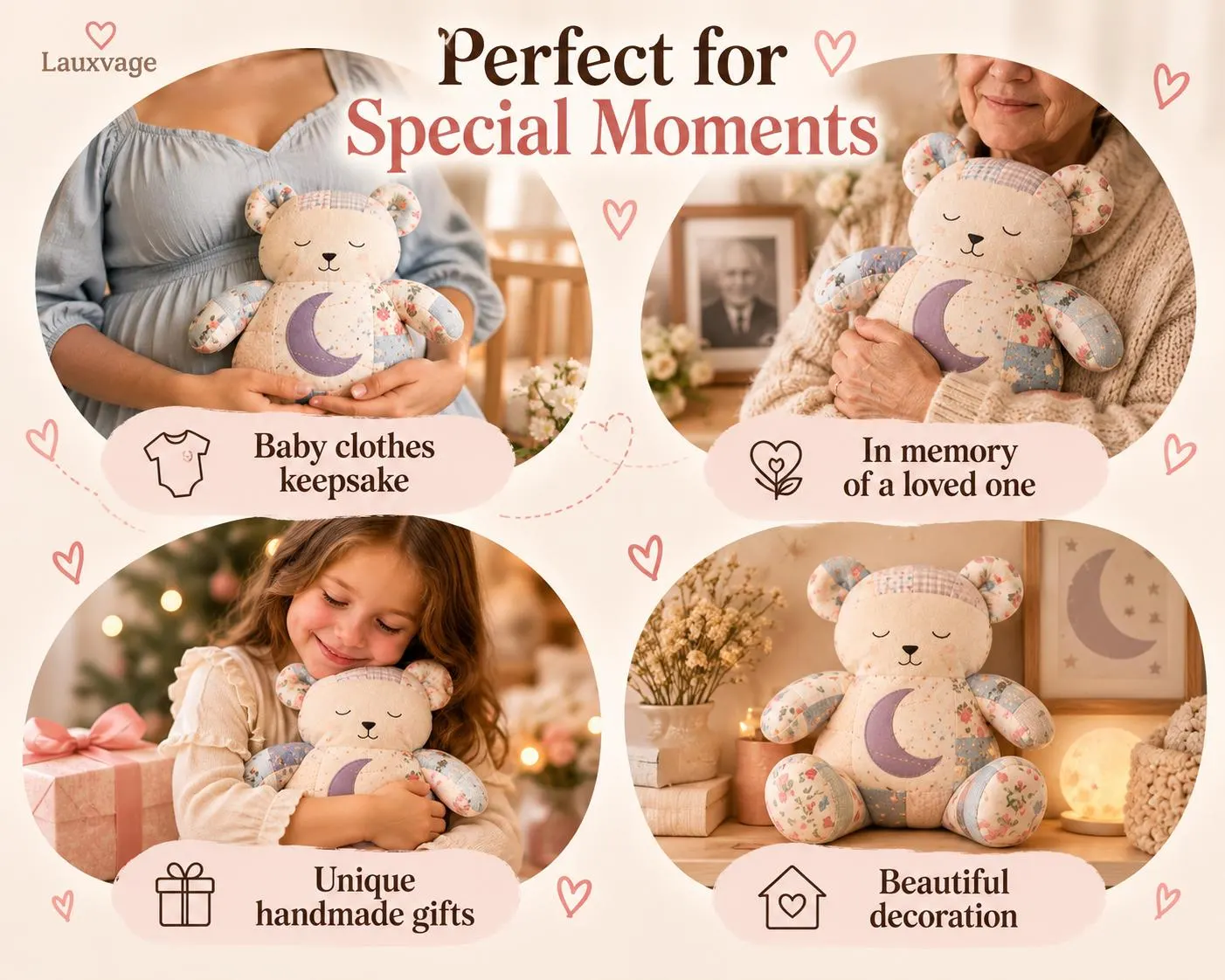 Crescent Keepsake Bear Sewing Pattern PDF, Memory Bear Tutorial - photo 7