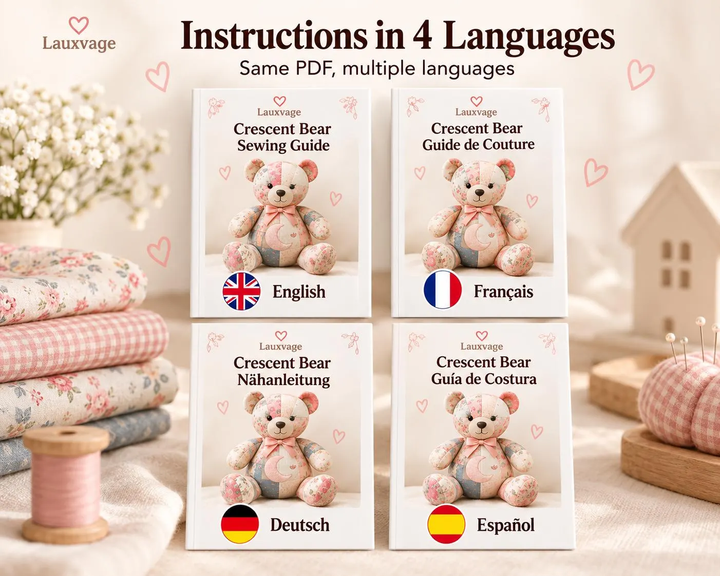 Crescent Keepsake Bear Sewing Pattern PDF, Memory Bear Tutorial - photo 5