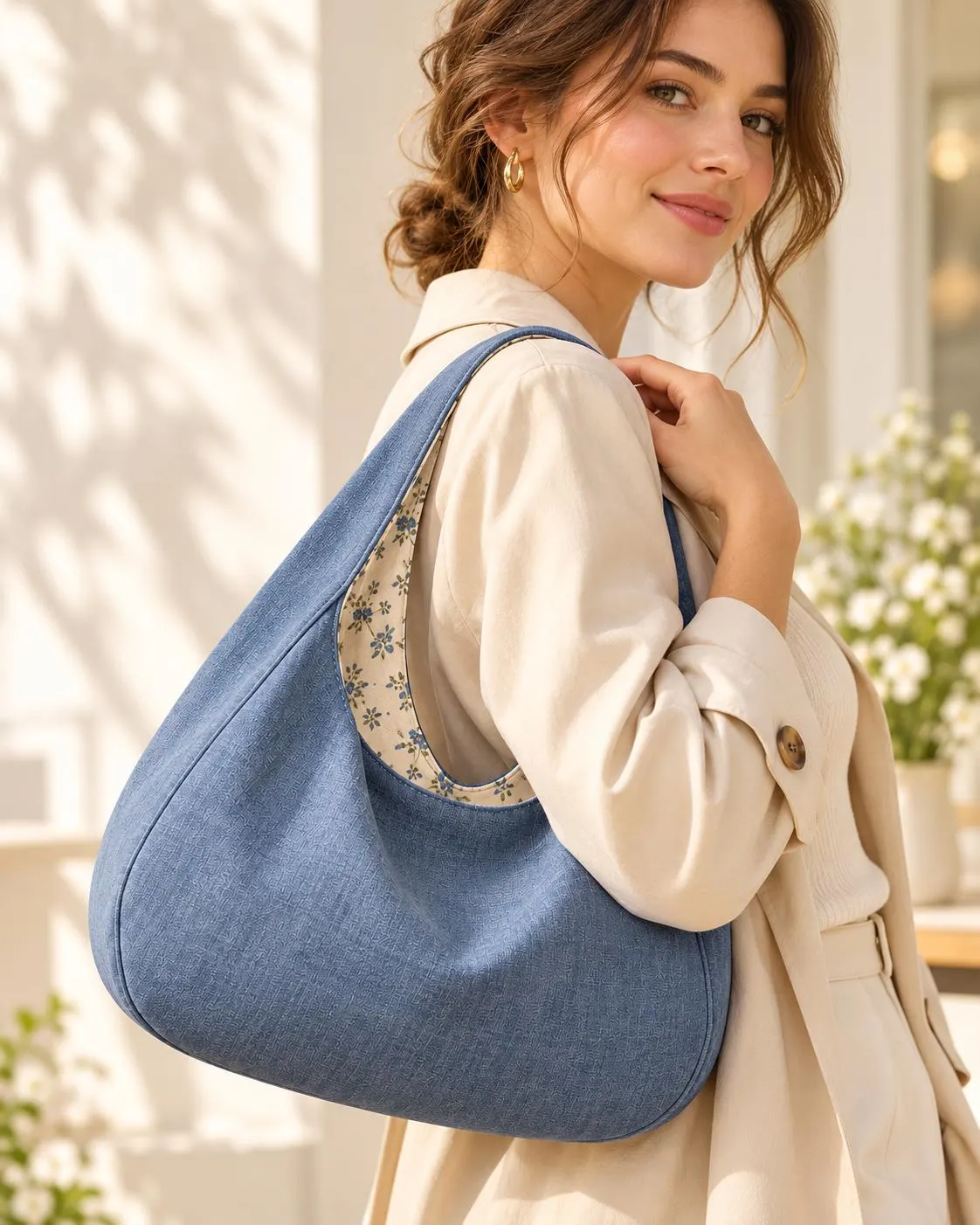 Soft Arc Hobo Bag Sewing Pattern PDF, Reversible Shoulder Bag, 5 Sizes - photo 7