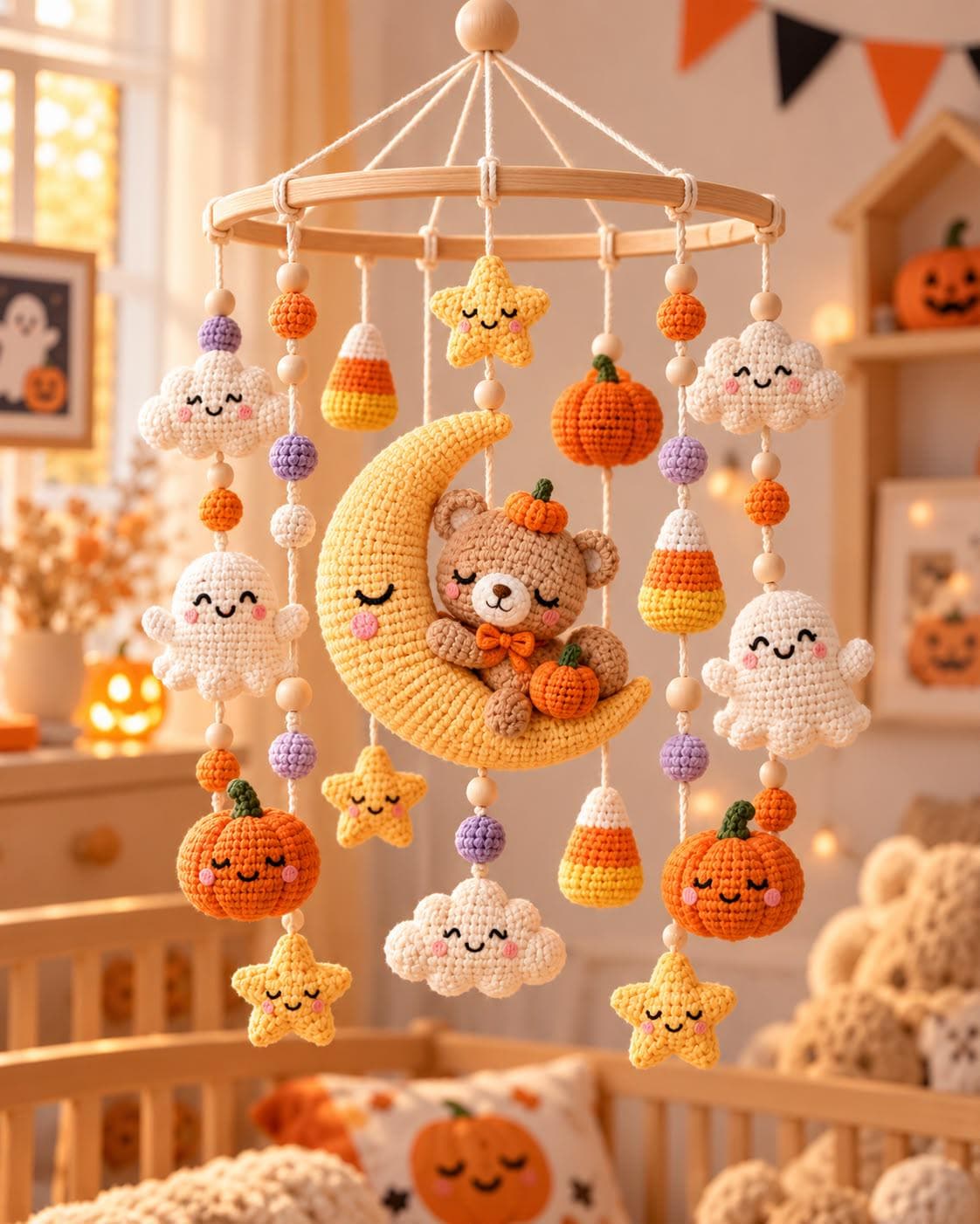 Crochet Baby Mobile Patterns Bundle PDF, 5 Nursery & Halloween Amigurumi Designs - photo 5