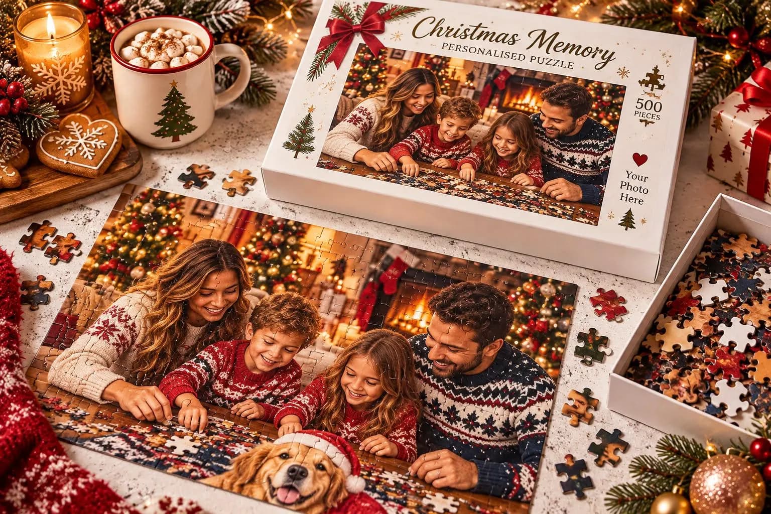 Personalized Christmas Photo Puzzle, Custom Family Jigsaw, Holiday Memory Keepsake (2026) - photo 4