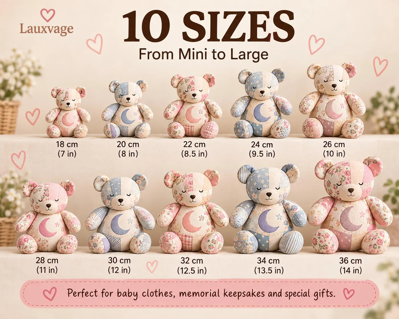 Crescent Keepsake Bear Sewing Pattern PDF, Memory Bear Tutorial - photo 2