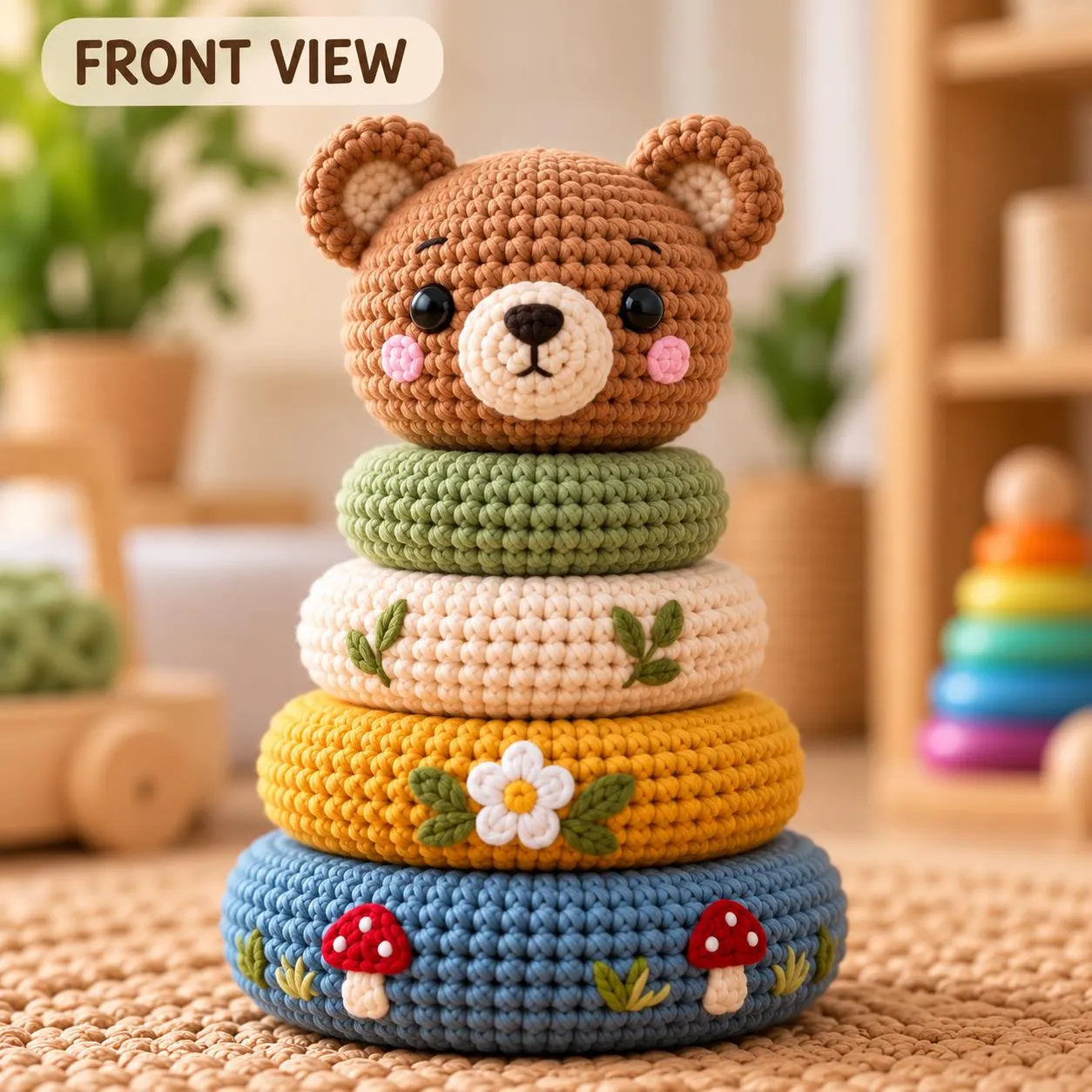 Bear Crochet Pattern Stacking Toy , Amigurumi PDF (Digital Download)n Baby Bear - photo 2