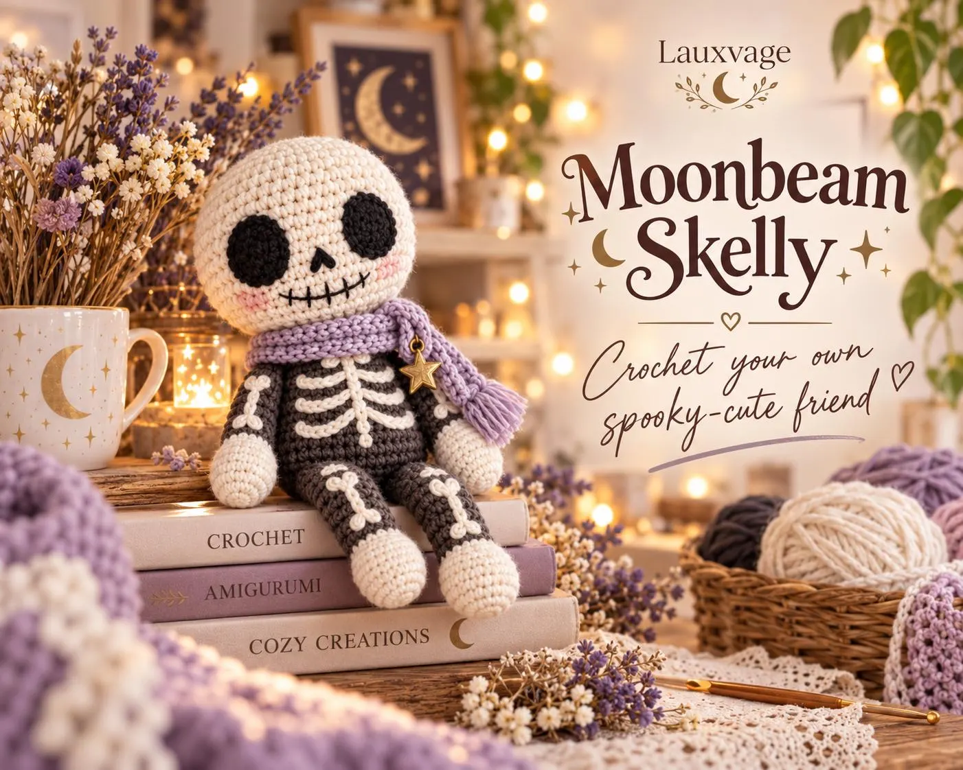 Moonbeam Skelly Amigurumi Crochet Pattern PDF, Spooky Skeleton Doll (4 Languages) - photo 10
