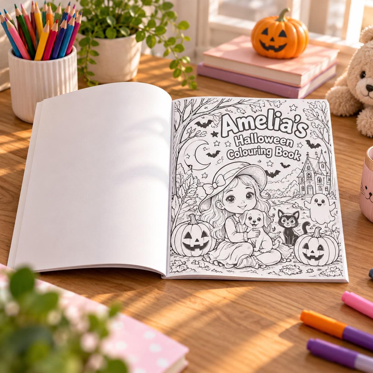 Girls Unicorn Coloring Book, 20 Magical Scenes, 8x8 Inch Activity Book - photo 2